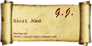 Giczi Júnó névjegykártya